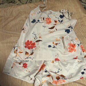 3 pc flowered pjs with matching robe